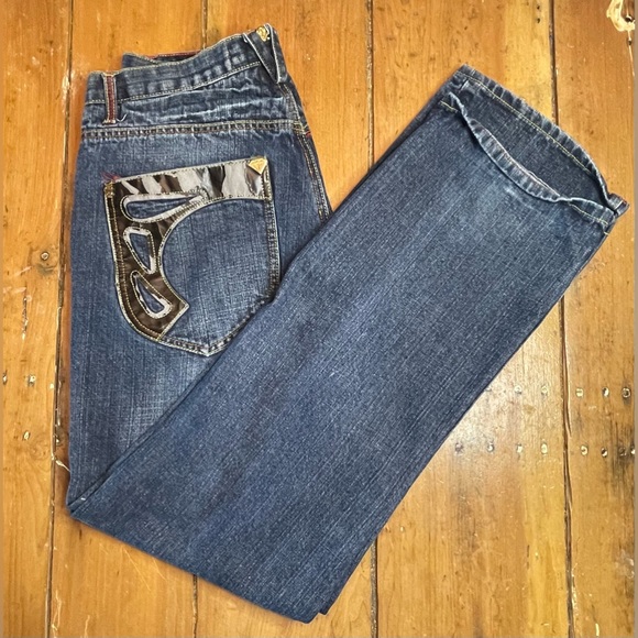 Vintage Men’s Stash House Straight Leg Embellished Blue Jeans size 34 - Picture 2 of 12